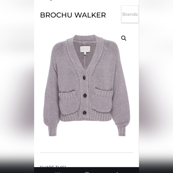 Brochu Walker Cropped Chunky Knit Button Up Cardigan in Asher Multi M - Picture 1 of 16